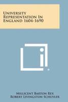 University Representation in England 1604-1690