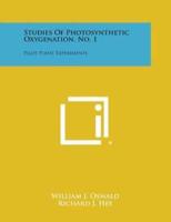 Studies of Photosynthetic Oxygenation, No. 1