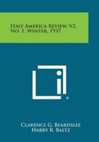 Italy America Review, V2, No. 1, Winter, 1937