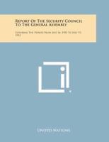 Report of the Security Council to the General Assembly