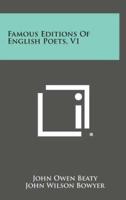 Famous Editions of English Poets, V1