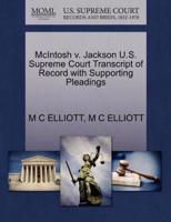 McIntosh v. Jackson U.S. Supreme Court Transcript of Record with Supporting Pleadings