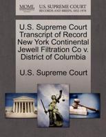 U.S. Supreme Court Transcript of Record New York Continental Jewell Filtration Co v. District of Columbia