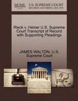 Rieck v. Heiner U.S. Supreme Court Transcript of Record with Supporting Pleadings
