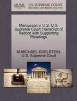 Marcusson v. U.S. U.S. Supreme Court Transcript of Record with Supporting Pleadings