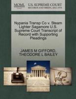 Nypania Transp Co v. Steam Lighter Sagamore U.S. Supreme Court Transcript of Record with Supporting Pleadings