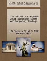 U S v. Mitchell U.S. Supreme Court Transcript of Record with Supporting Pleadings