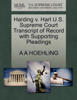 Harding v. Hart U.S. Supreme Court Transcript of Record with Supporting Pleadings