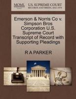 Emerson & Norris Co v. Simpson Bros Corporation U.S. Supreme Court Transcript of Record with Supporting Pleadings