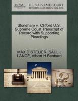Stoneham v. Clifford U.S. Supreme Court Transcript of Record with Supporting Pleadings