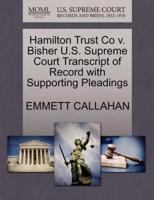 Hamilton Trust Co v. Bisher U.S. Supreme Court Transcript of Record with Supporting Pleadings