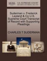Suderman v. Frederick Leyland & Co U.S. Supreme Court Transcript of Record with Supporting Pleadings