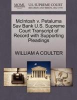 McIntosh v. Petaluma Sav Bank U.S. Supreme Court Transcript of Record with Supporting Pleadings