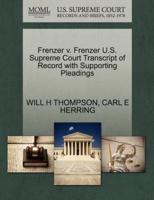 Frenzer v. Frenzer U.S. Supreme Court Transcript of Record with Supporting Pleadings