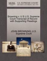 Browning v. U S U.S. Supreme Court Transcript of Record with Supporting Pleadings