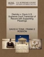 Dierickx v. Davis U.S. Supreme Court Transcript of Record with Supporting Pleadings