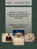 Baltzell v. Mitchell U.S. Supreme Court Transcript of Record with Supporting Pleadings