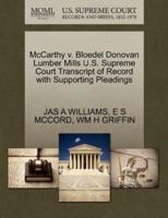 McCarthy v. Bloedel Donovan Lumber Mills U.S. Supreme Court Transcript of Record with Supporting Pleadings