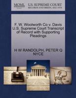 F. W. Woolworth Co v. Davis U.S. Supreme Court Transcript of Record with Supporting Pleadings