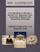 First Nat Bank in Wichita v. Burnet U.S. Supreme Court Transcript of Record with Supporting Pleadings