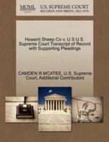 Howard Sheep Co v. U S U.S. Supreme Court Transcript of Record with Supporting Pleadings