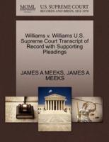 Williams v. Williams U.S. Supreme Court Transcript of Record with Supporting Pleadings