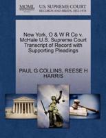 New York, O & W R Co v. McHale U.S. Supreme Court Transcript of Record with Supporting Pleadings