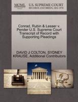 Conrad, Rubin & Lesser v. Pender U.S. Supreme Court Transcript of Record with Supporting Pleadings