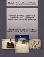 Sloman v. Security Trust Co U.S. Supreme Court Transcript of Record with Supporting Pleadings