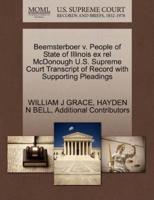 Beemsterboer v. People of State of Illinois ex rel McDonough U.S. Supreme Court Transcript of Record with Supporting Pleadings