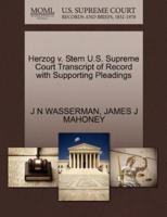 Herzog v. Stern U.S. Supreme Court Transcript of Record with Supporting Pleadings