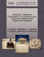 Campbell v. Alleghany Corporation U.S. Supreme Court Transcript of Record with Supporting Pleadings