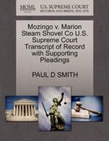 Mozingo v. Marion Steam Shovel Co U.S. Supreme Court Transcript of Record with Supporting Pleadings