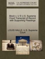 Block v. U S U.S. Supreme Court Transcript of Record with Supporting Pleadings