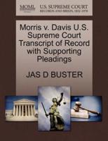 Morris v. Davis U.S. Supreme Court Transcript of Record with Supporting Pleadings