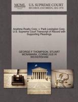 Anahma Realty Corp. v. Park Lexington Corp. U.S. Supreme Court Transcript of Record with Supporting Pleadings