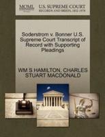 Soderstrom v. Bonner U.S. Supreme Court Transcript of Record with Supporting Pleadings