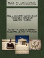 Hipp v. Boyle U.S. Supreme Court Transcript of Record with Supporting Pleadings