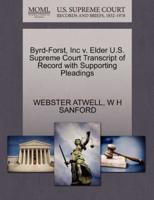 Byrd-Forst, Inc v. Elder U.S. Supreme Court Transcript of Record with Supporting Pleadings