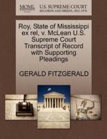 Roy, State of Mississippi ex rel, v. McLean U.S. Supreme Court Transcript of Record with Supporting Pleadings