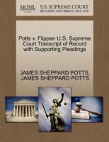Potts v. Flippen U.S. Supreme Court Transcript of Record with Supporting Pleadings