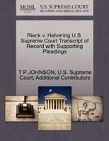 Rieck v. Helvering U.S. Supreme Court Transcript of Record with Supporting Pleadings