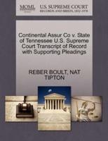 Continental Assur Co v. State of Tennessee U.S. Supreme Court Transcript of Record with Supporting Pleadings