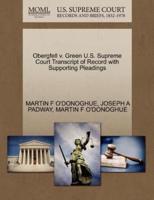 Obergfell v. Green U.S. Supreme Court Transcript of Record with Supporting Pleadings