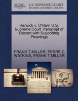 Harwick v. O'Hern U.S. Supreme Court Transcript of Record with Supporting Pleadings