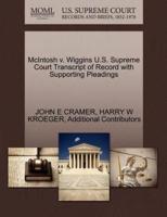 McIntosh v. Wiggins U.S. Supreme Court Transcript of Record with Supporting Pleadings