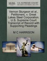 Vernon Sturgeon et al., Petitioners, v. Great Lakes Steel Corporation. U.S. Supreme Court Transcript of Record with Supporting Pleadings