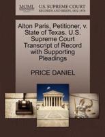 Alton Paris, Petitioner, v. State of Texas. U.S. Supreme Court Transcript of Record with Supporting Pleadings