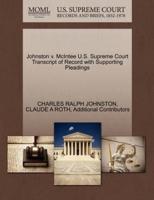 Johnston v. McIntee U.S. Supreme Court Transcript of Record with Supporting Pleadings