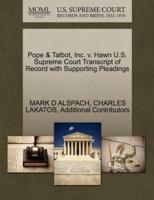 Pope & Talbot, Inc. v. Hawn U.S. Supreme Court Transcript of Record with Supporting Pleadings